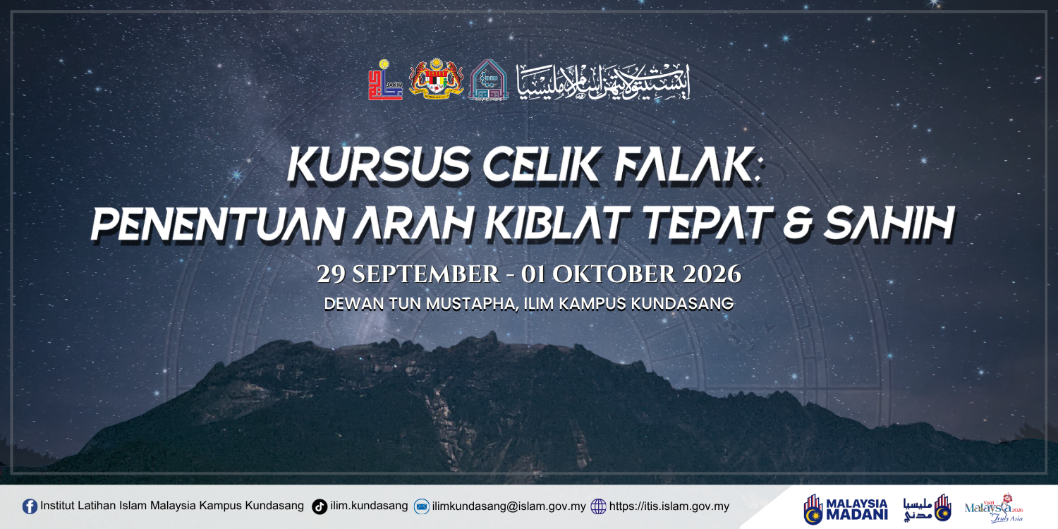 Banner Kursus Celik Falak: Penentuan Arah Kiblat  Tepat Dan Sahih